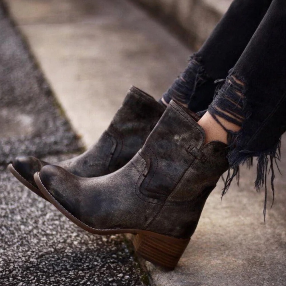 Diba Distressed Brown Ankle Boots